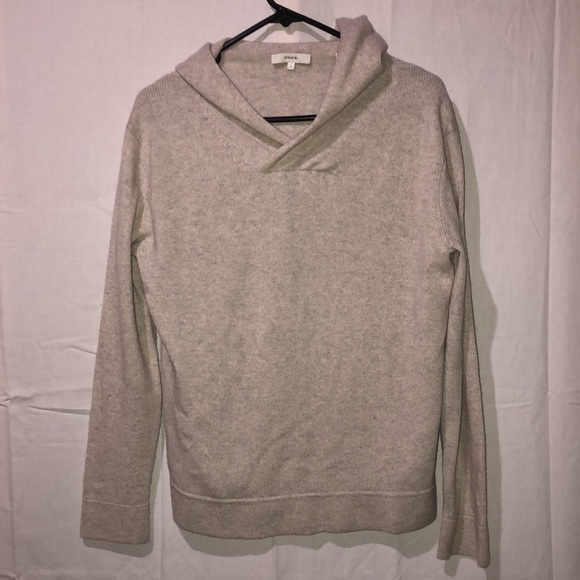 [VINCE] Wool and Cashmere Cross Front Hoodie Sweater - Picture 11 of 12